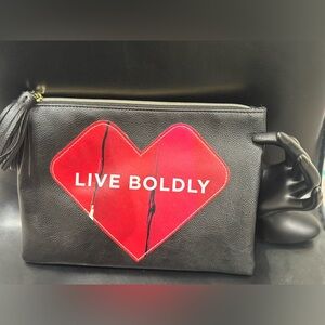 Black Bag with Red Heart Design